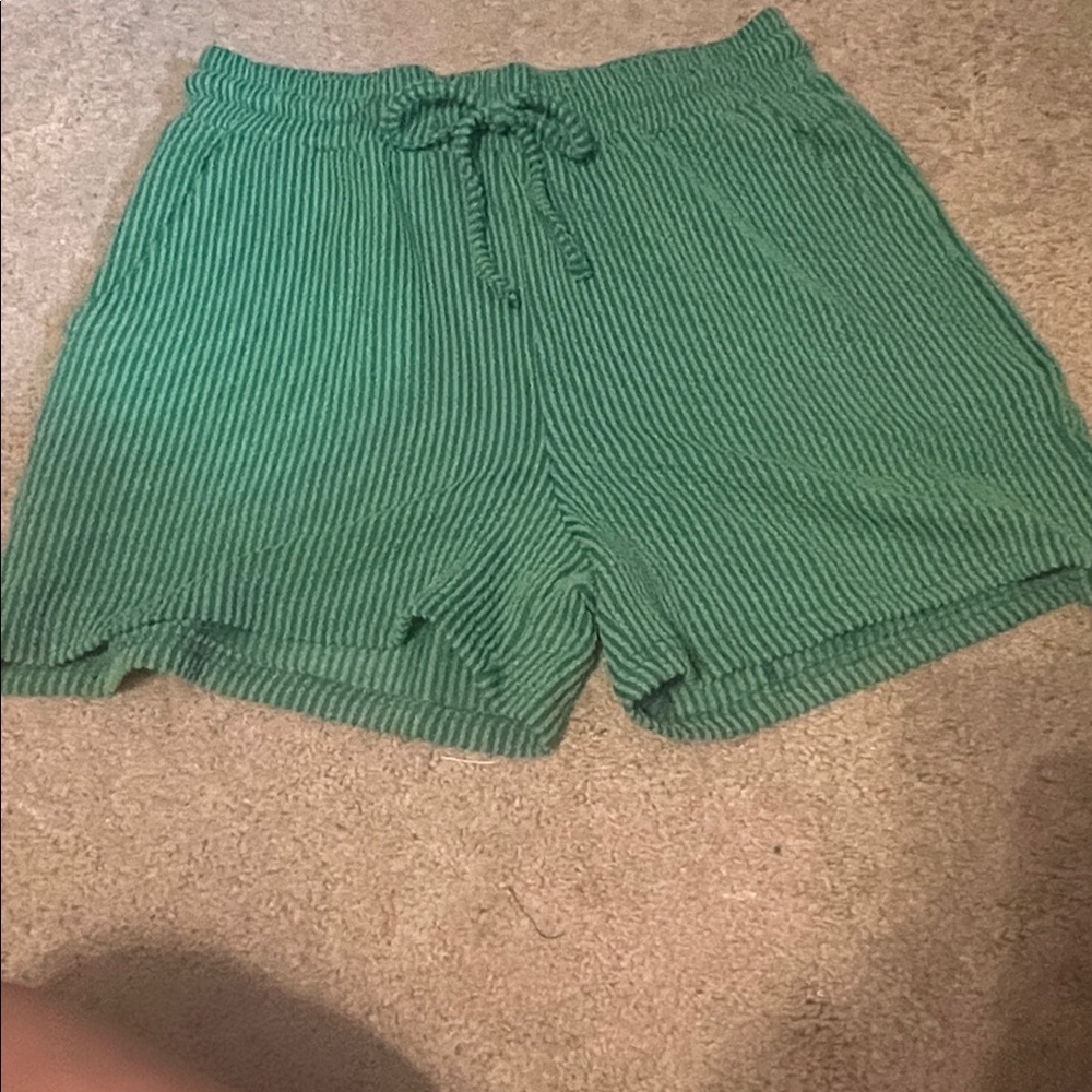 Zenana Outfitters Textured Green Shorts